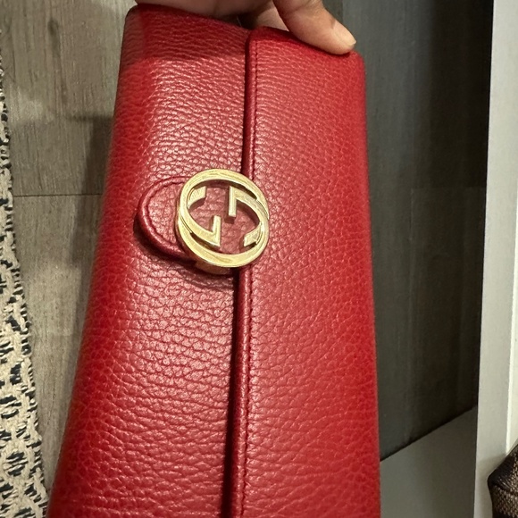 Gucci Red Icon Leather Wallet - Picture 5 of 7